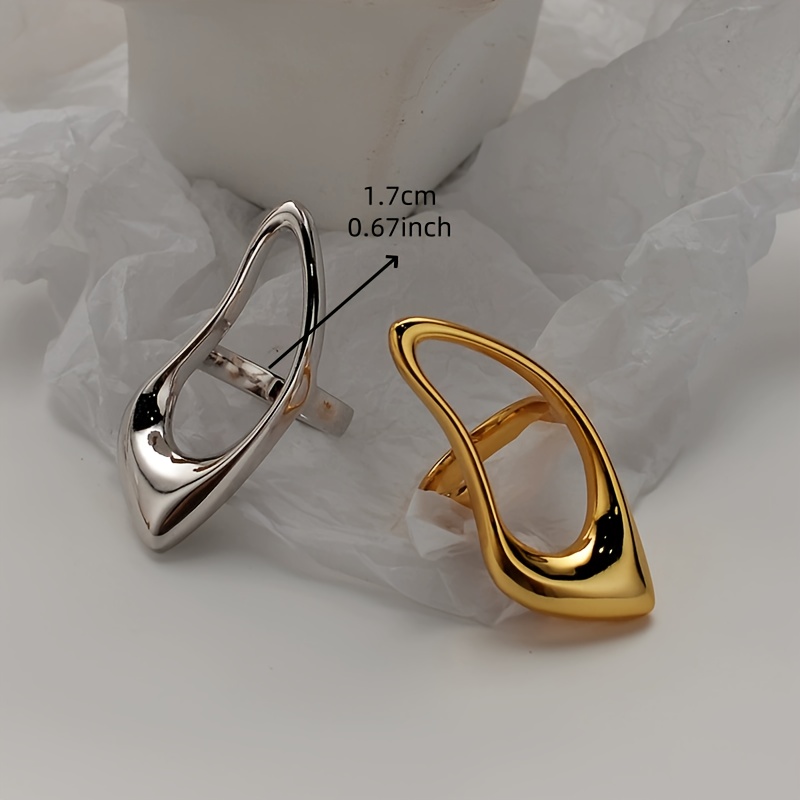 Women's Elegant Irregular Open-End Stainless Steel Ring, Gift